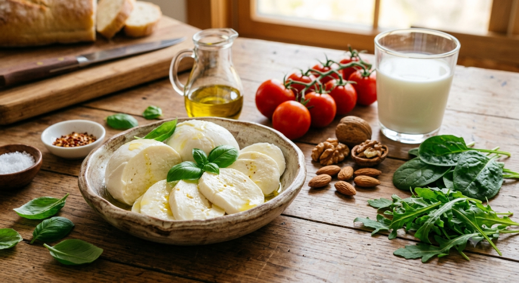 fresh mozzarella cheese platter